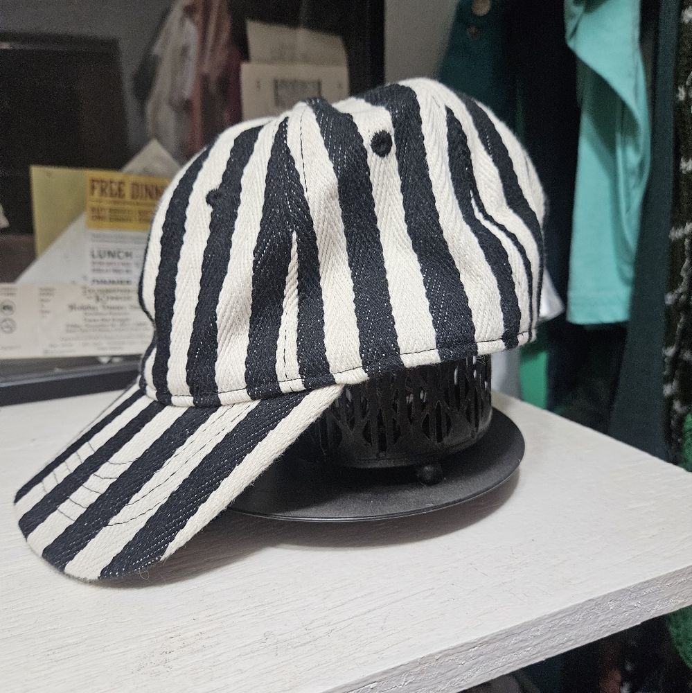 Striped Black and White Kids Cap
